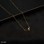 CH-193 - Graceful Sparkle Delicate Gold Plated Leaf and Ruby Drop Necklace