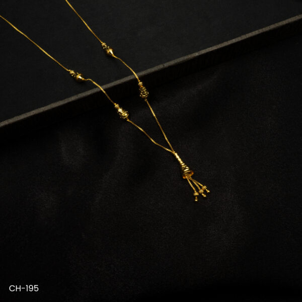CH-195 - Elegant Gold Plated Traditional Tassel Chain Necklace