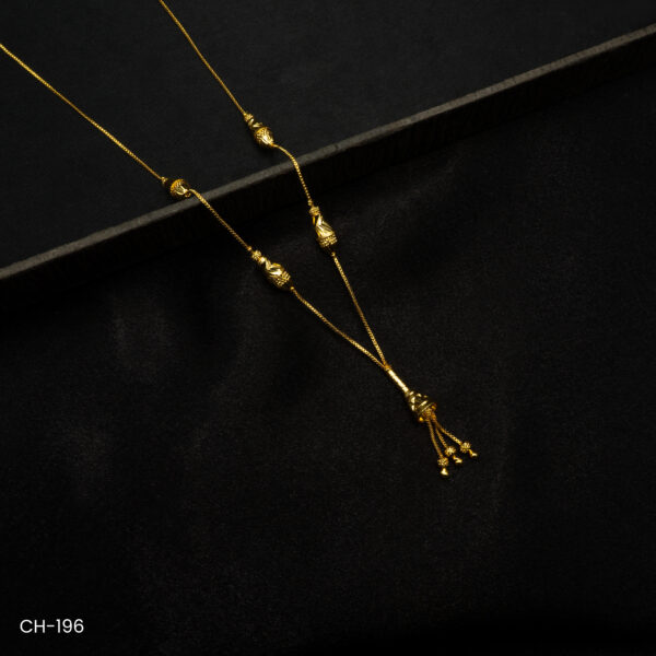 CH-196 - Elegant Gold Plated Traditional Tassel Chain Necklace