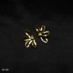 ER-321 - Bold Gold Plated Petal Earrings – Modern Statement Design