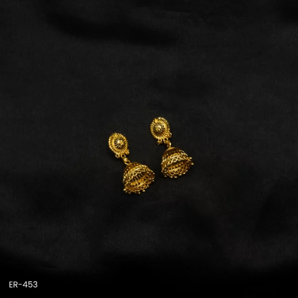 ER-453 - Traditional Gold Plated Jhumka Earrings for Weddings and Festivities