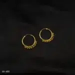 ER-455 - Traditional Chic Design Gold Plated Small Hoop Earrings with Hanging Beads