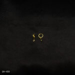 ER-459 - Golden Loop Earrings with Subtle Dangling Stones – Perfectly Minimal