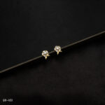 ER-461 - Pearl Blossom Stud Earrings with Golden Petal Detailing – Nature’s Elegance