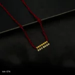 MA-074 - Gold Plated American Diamond Long Red Hydropotey Mangalsutra