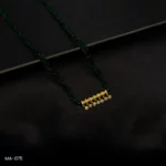 MA-075 - Gold Plated American Diamond Long Green Hydropotey Mangalsutra