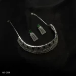NS-264 - Glam Nights Bold Sophistication Emerald Green American Diamond Choker Set