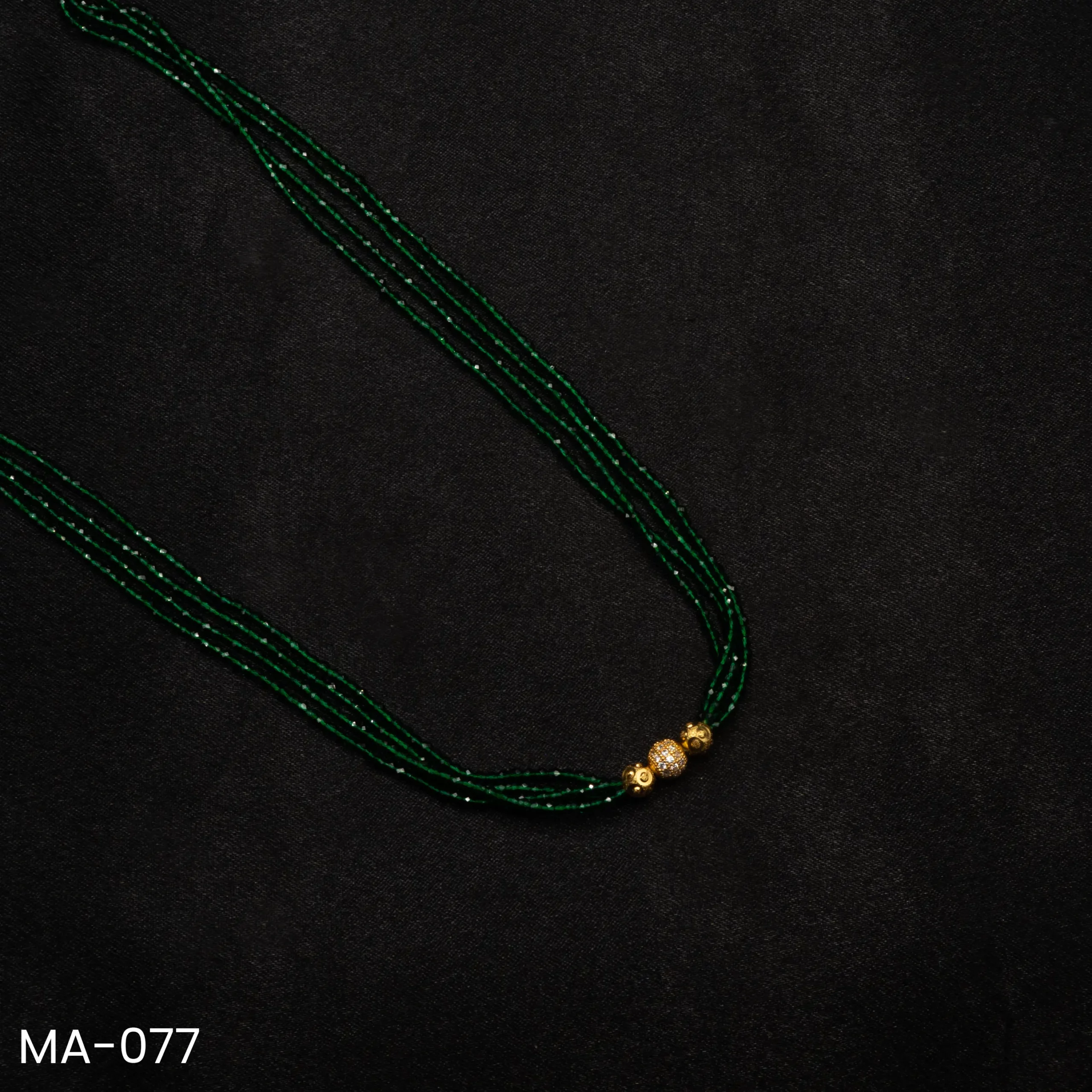 MA-077 - Ethnic & Elegant Green Hydropotey Mangalsutra MA-077 - Ethnic & Elegant Green Hydropotey Mangalsutra