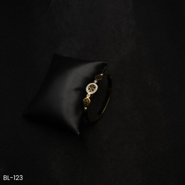 BL-123 - Gold Plated American Diamond Statement Cuff Bracelet