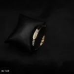 BL-143 - Golden Nest Soft Curve Shine American Diamond Cuff Bracelet