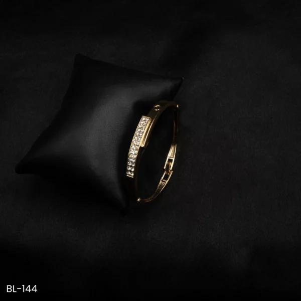 BL-144 - Broadway Shine Classic Chic Bar American Diamond Cuff Bracelet