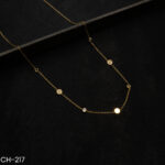 CH-217 - Dainty & Minimalist Gold-Plated Chain Necklace with Sparkling American Diamond Stones