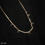 CH-221 - Subtle & Stylish Rose Gold Plated Snake Chain with Floating Geometric Pendants