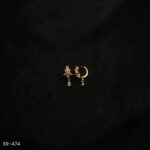 ER-474 - Elegant Flower-Inspired American Diamond Dangling Hoops – A Touch of Nature