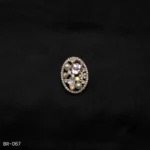 BR-067 - Saree Glam Floral Elegance Pink Crystal Vintage Oval Fashion Brooch with Pearls & Zircons