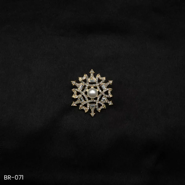 BR-071 - Starburst Designer Brooch – Crystal Saree Pin