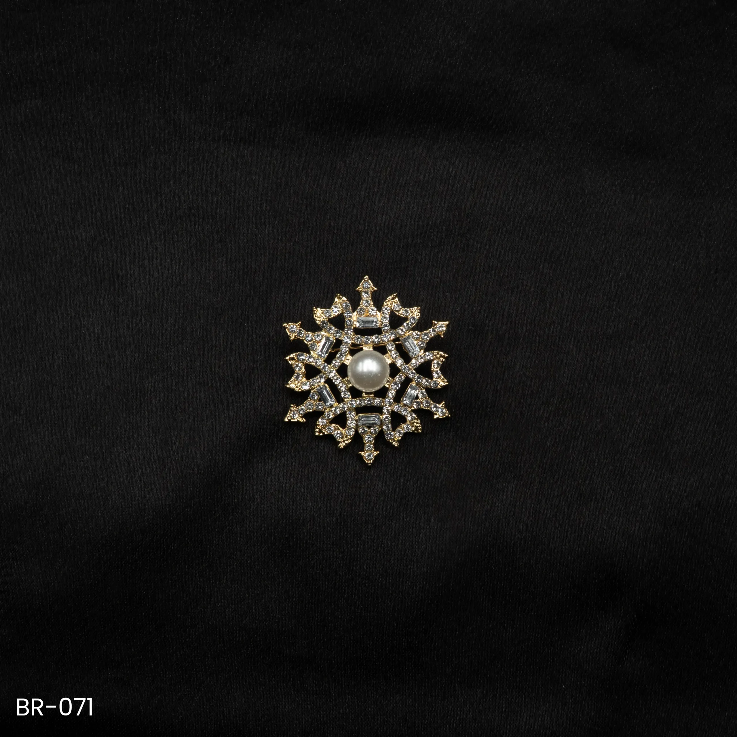BR-071 - Starburst Designer Brooch – Crystal Saree Pin BR-071 - Starburst Designer Brooch – Crystal Saree Pin