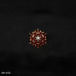 BR-072 - Starburst Designer Brooch – Red Crystal Saree Pin