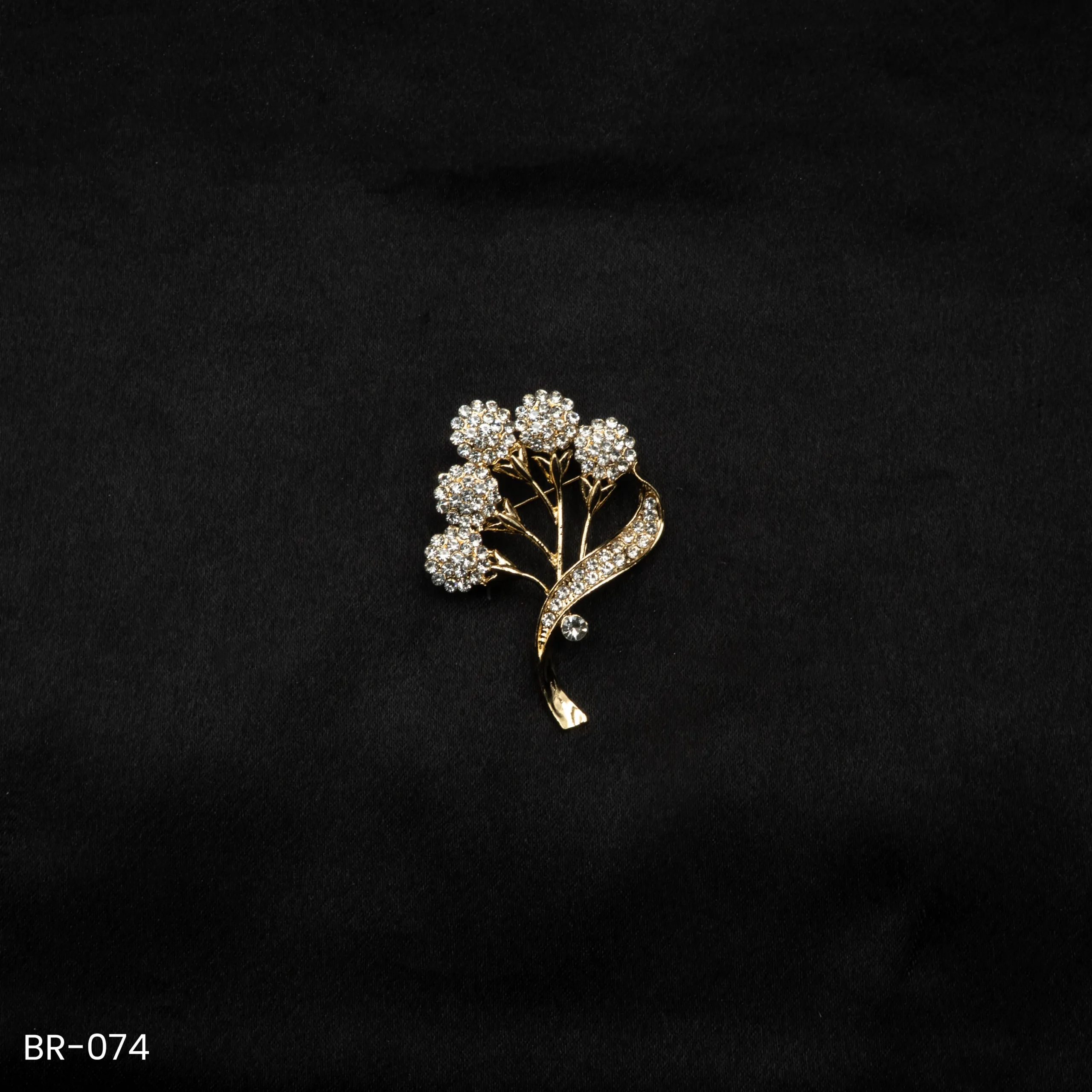 BR-074 - Elegant Tree of Life Brooch – Golden Saree Pin with White Crystals BR-074 - Elegant Tree of Life Brooch – Golden Saree Pin with White Crystals