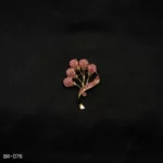 BR-076 - Elegant Tree of Life Brooch – Golden Saree Pin with Pink Crystals