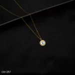 CH-257 - Spiritual Round Evil Eye Necklace with Cubic Zirconia Stones