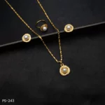 PS-243 - Timeless Affordable Pearl Pendant Set with Studs and Ring – Trendy Fashion Jewelry
