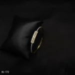 BL-172 - Gold Plated American Diamond Cuff Link Bracelet