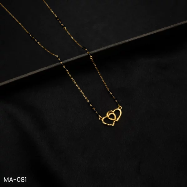 MA-081 - Romantic Gold Plated Design Twin Heart Minimal Mangalsutra