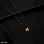 MA-082 - Minimal Gold Plated Mangalsutra Circle with White American Diamond Stone