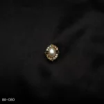 BR-080 - Vintage Inspired Oval Brooch – Statement Pearl Pin for Saree or Blazer