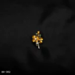 BR-082 - Floral Pearl Brooch with Enamel Petals – Colorful & Feminine Saree Accessory