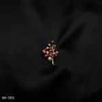 BR-083 - Floral Pearl Brooch with Enamel Petals – Colorful & Feminine Saree Accessory