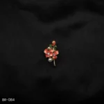 BR-084 - Floral Pearl Brooch with Enamel Petals – Colorful & Feminine Saree Accessory