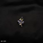 BR-085 - Floral Pearl Brooch with Enamel Petals – Colorful & Feminine Saree Accessory