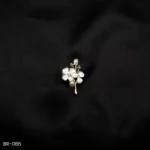 BR-086 - Floral Pearl Brooch with Enamel Petals – Colorful & Feminine Saree Accessory