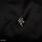 BR-087 - Floral Pearl Brooch with Enamel Petals – Colorful & Feminine Saree Accessory