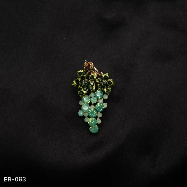 BR-093 - Grape Cluster Brooch with Crystals – Cute & Quirky Look for Sarees & Coats