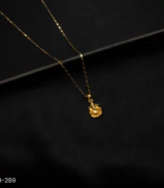 CH-289 - Ganesh Gold Plated Pendant – Spiritual Daily Wear Locket Chain