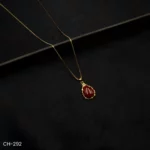 CH-292 - Simple & Chic Red Drop Chain Necklace