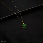CH-293 - Simple & Chic Green Drop Chain Necklace
