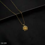 CH-299 - Gold Plated Flower Charm Designer Floral Design Necklace