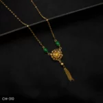 CH-310 - Traditional & Trendy Green Accents Golden Bloom Necklace