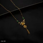 CH-311 - Elegant & Edgy Green Accents Butterfly Bloom Necklace