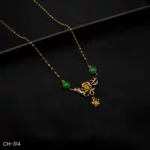 CH-314 - Elegant & Affordable Green Accent Swirl & Bloom Necklace