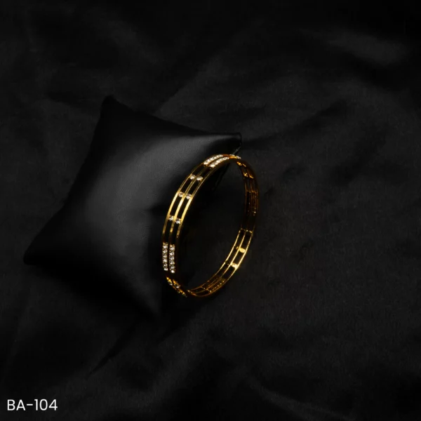BA-104 - Gold Plated American Diamond Bangle