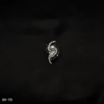 BR-115 - Celestial Glam Cosmic Pearl Fashion Brooch – Twirl of White & Blue Stones