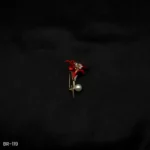 BR-119 - Red Tulip Flower Brooch with Pearl Drop for Saree & Blazer