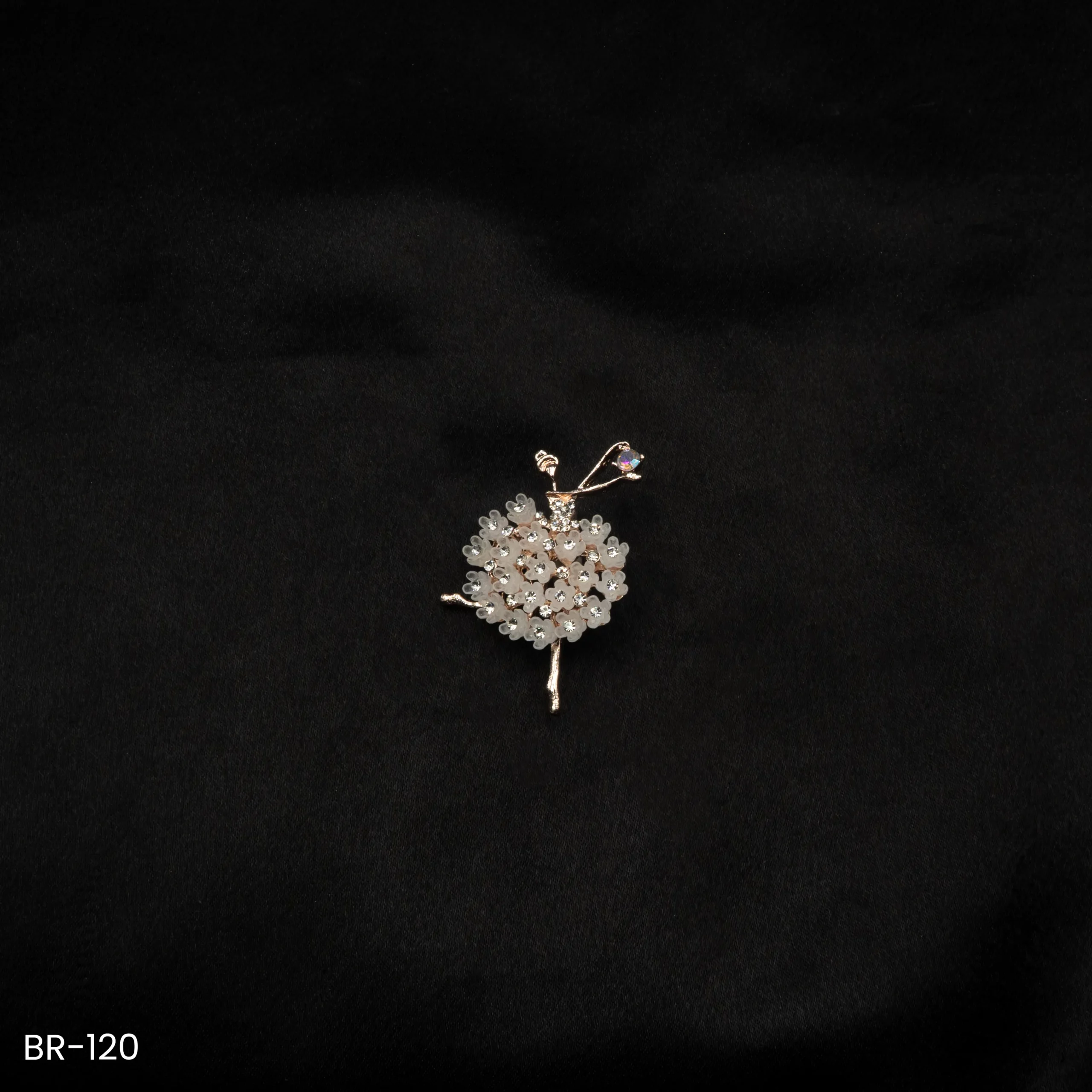 BR-120 - Graceful Ballerina Brooch with Floral Tutu Design BR-120 - Graceful Ballerina Brooch with Floral Tutu Design