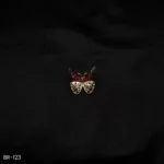 BR-123 - Enchanted Crystal Wings Red Accent Sparkling Butterfly Brooch for Sarees & Dresses