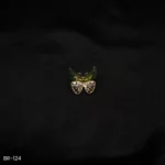 BR-124 - Enchanted Crystal Wings Green Accent Sparkling Butterfly Brooch for Sarees & Dresses